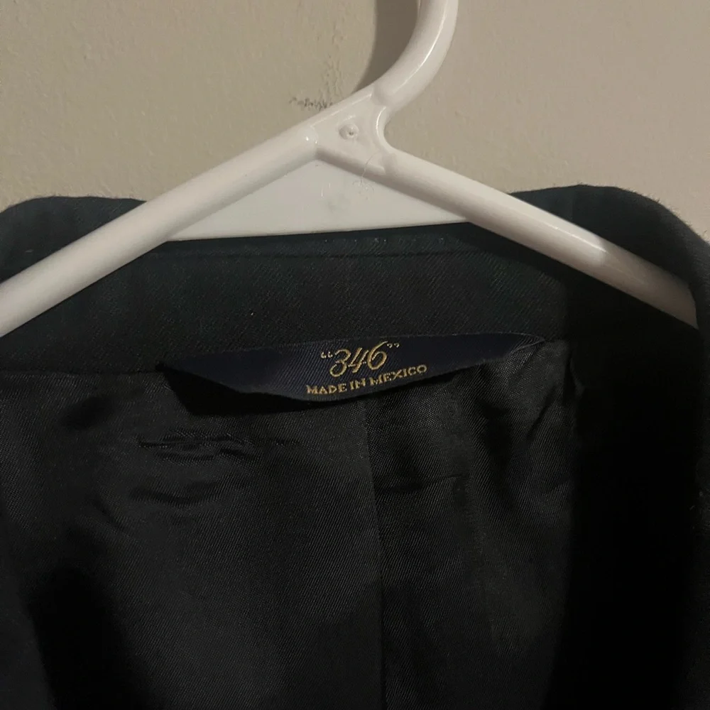 Brooks Brothers 346 Black Blazer Suit Jacket 2 gold button front size 48R